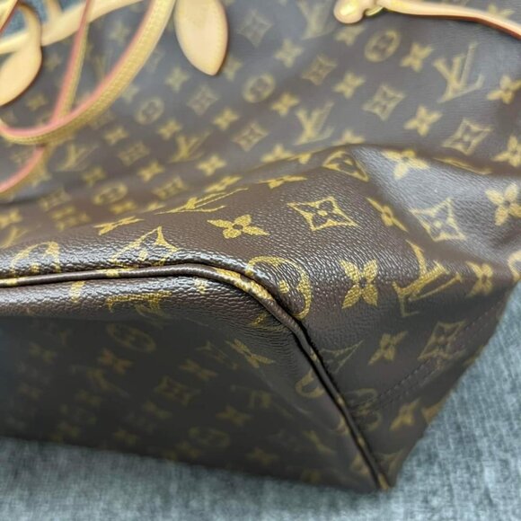 100% LOUIS VUITTON MONOGRAM NEVERFULL GM WITH POUCH TOTE BAG - Picture 12 of 16